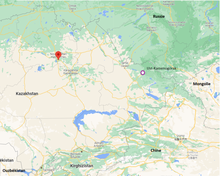 Carte montrant Astana